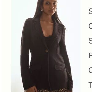 Anthropologie Maeve Knit Blazer Jacket Top Flattering Classic Size M